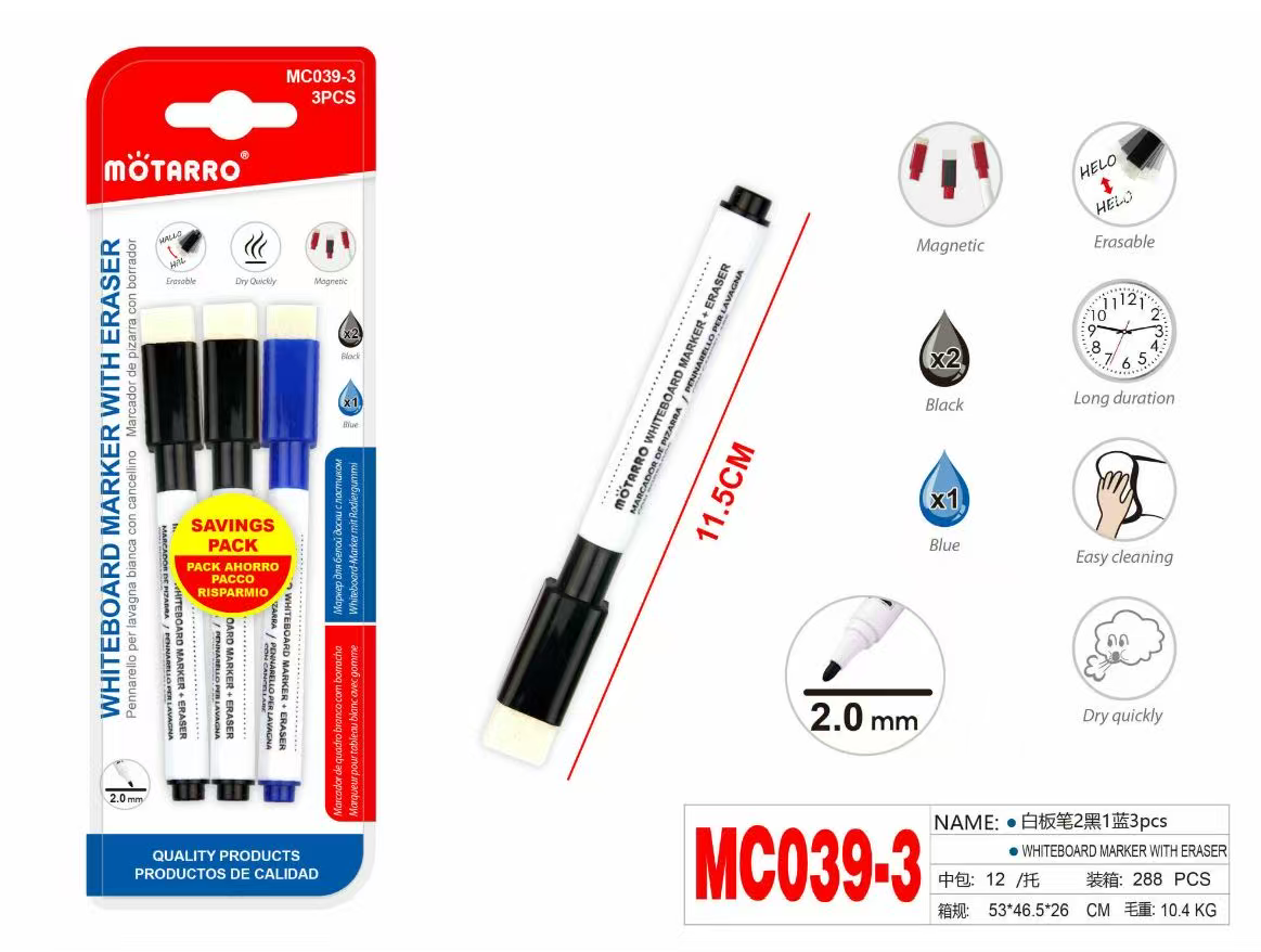 3pcs All-absorb Whiteboard Marker-12SET