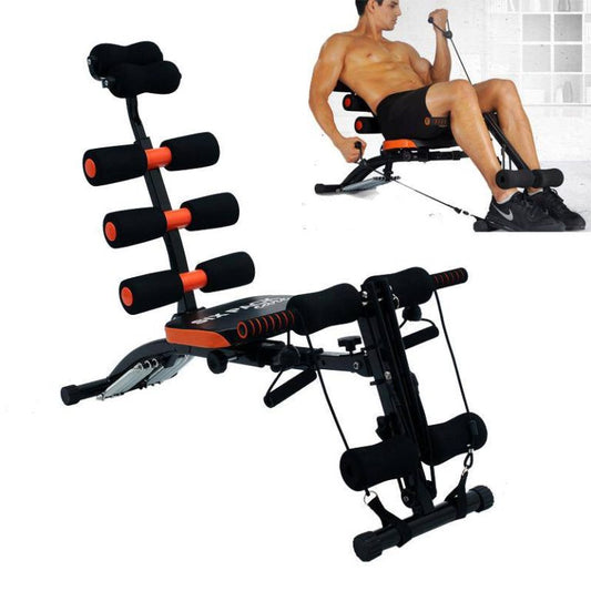 6 In 1 Six Pack Care Ab Rocket Core Exercise Bench - 22+ Exercises, Full Support, Resistance Bands