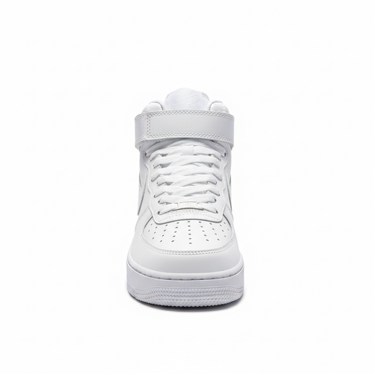 White High-Top Sneakers - Front View